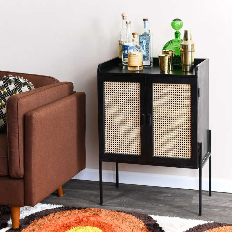 Retro solid wood liquor cabinet