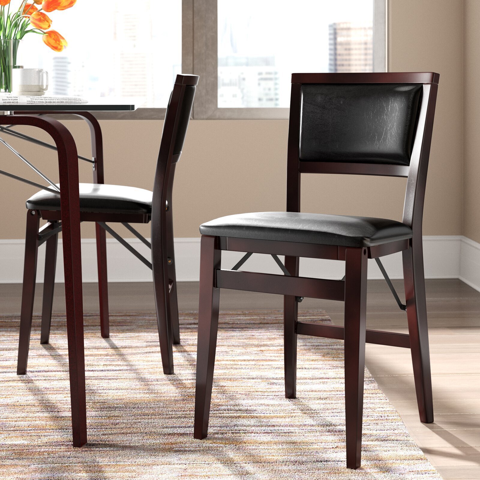 Rich Brown Folding Poker Chairs