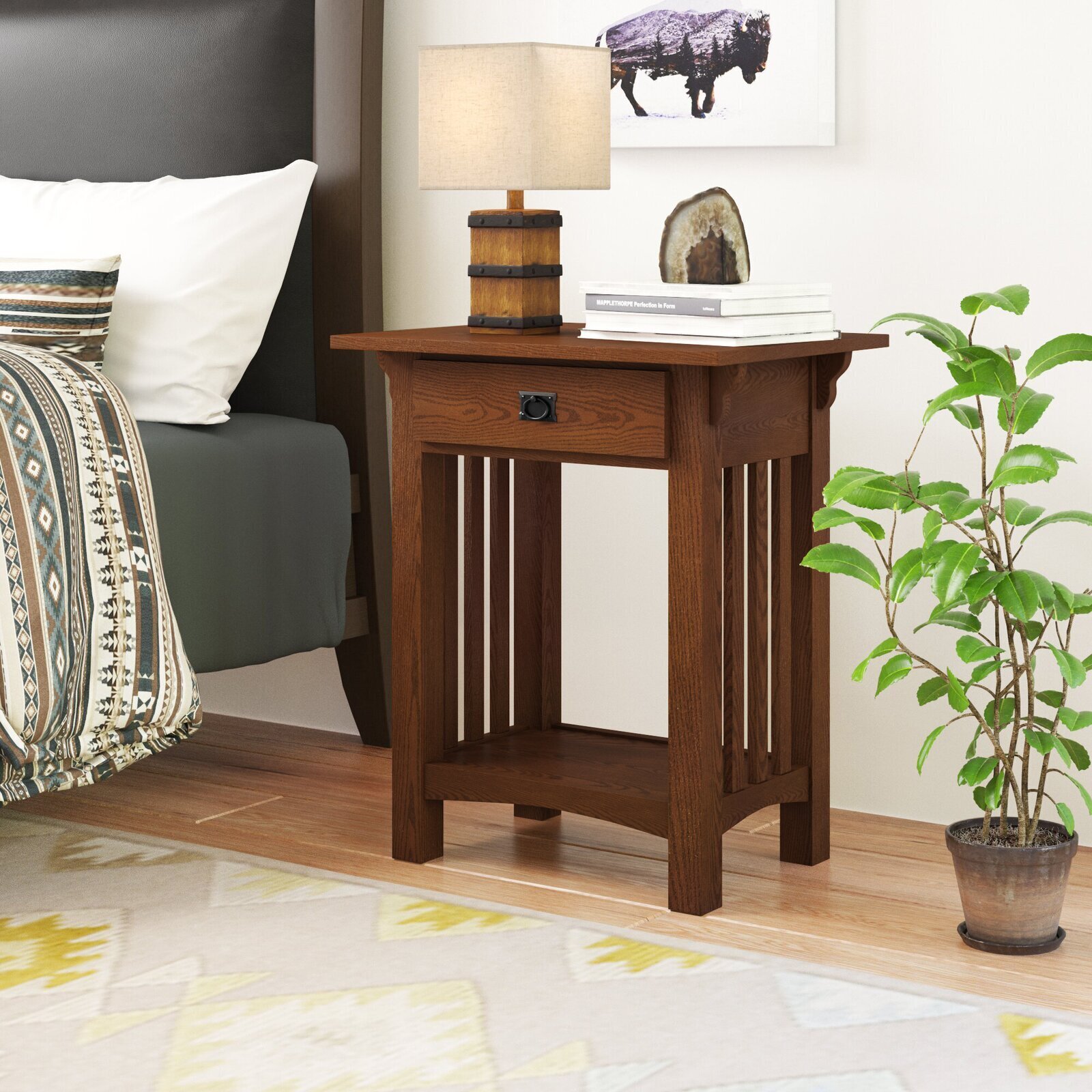 Ridged Mission Night Stand
