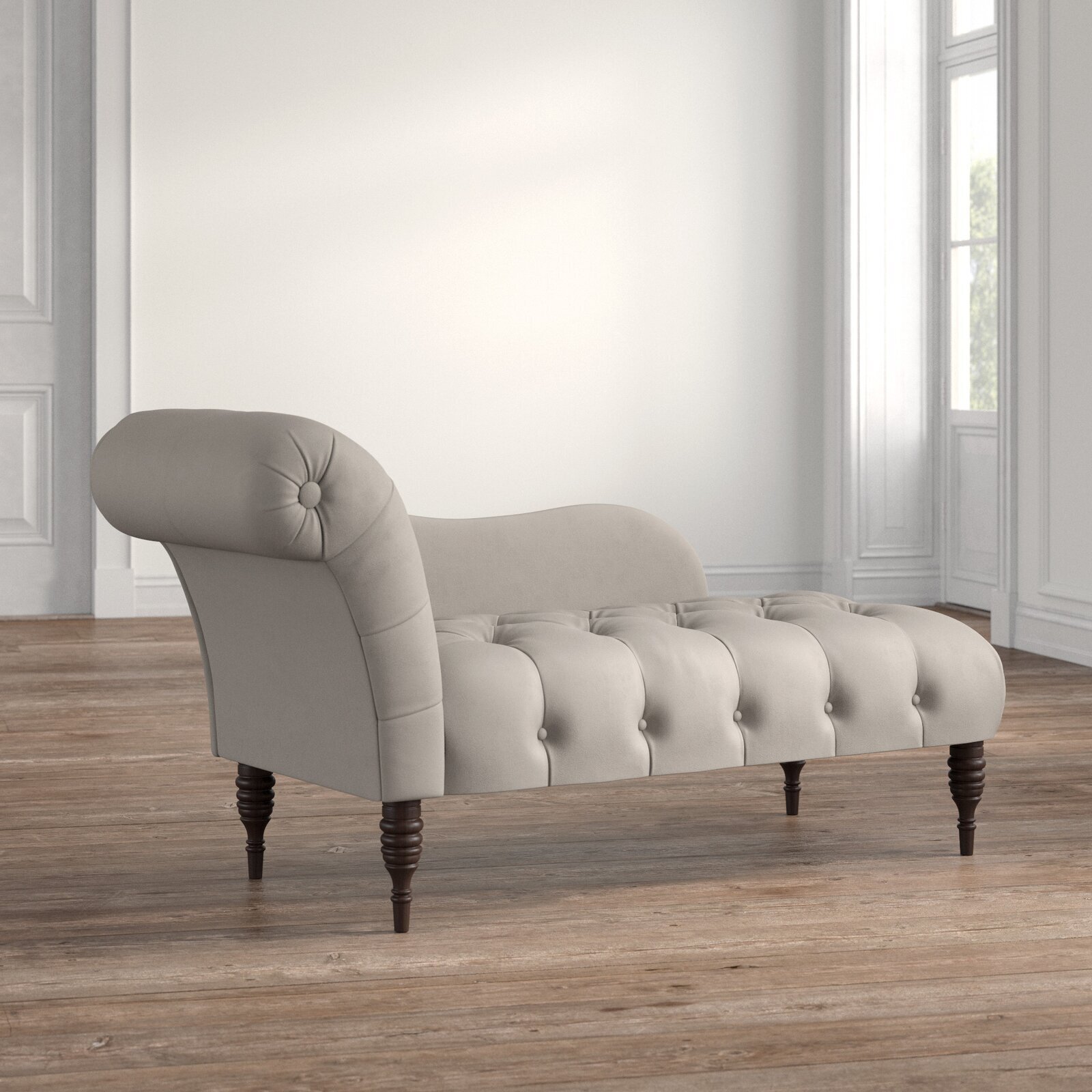 Rolled Left Arm Chaise Lounge For Bedroom