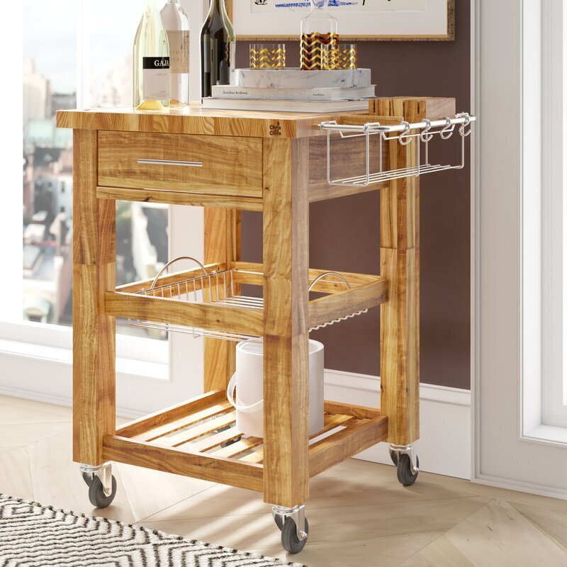 Butcher Block Table On Wheels