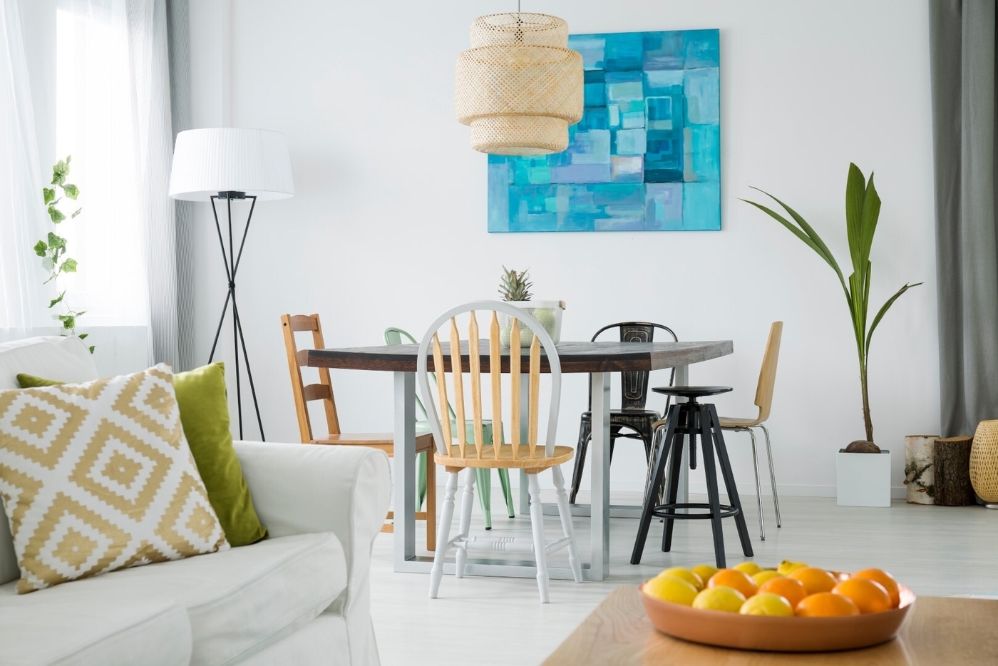 Room with dining table