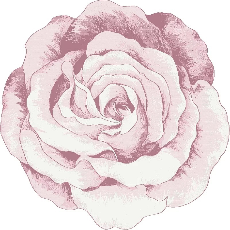 Rose Shaped Area Rug
