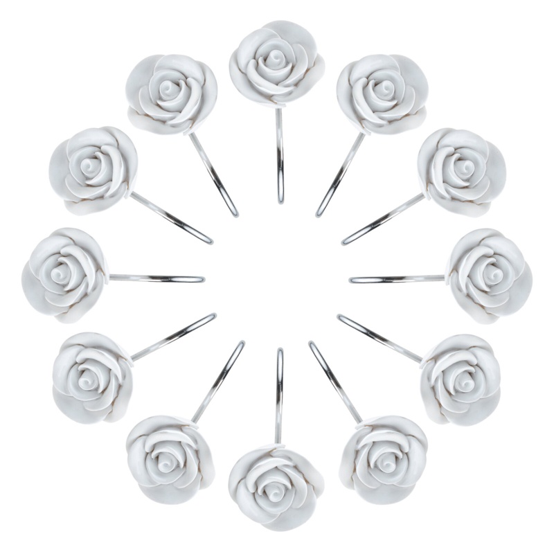Rose Shower Curtain Hooks