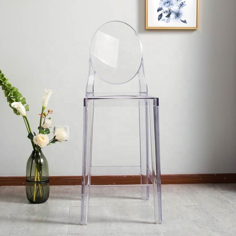 Round Back Acrylic Bar Stools