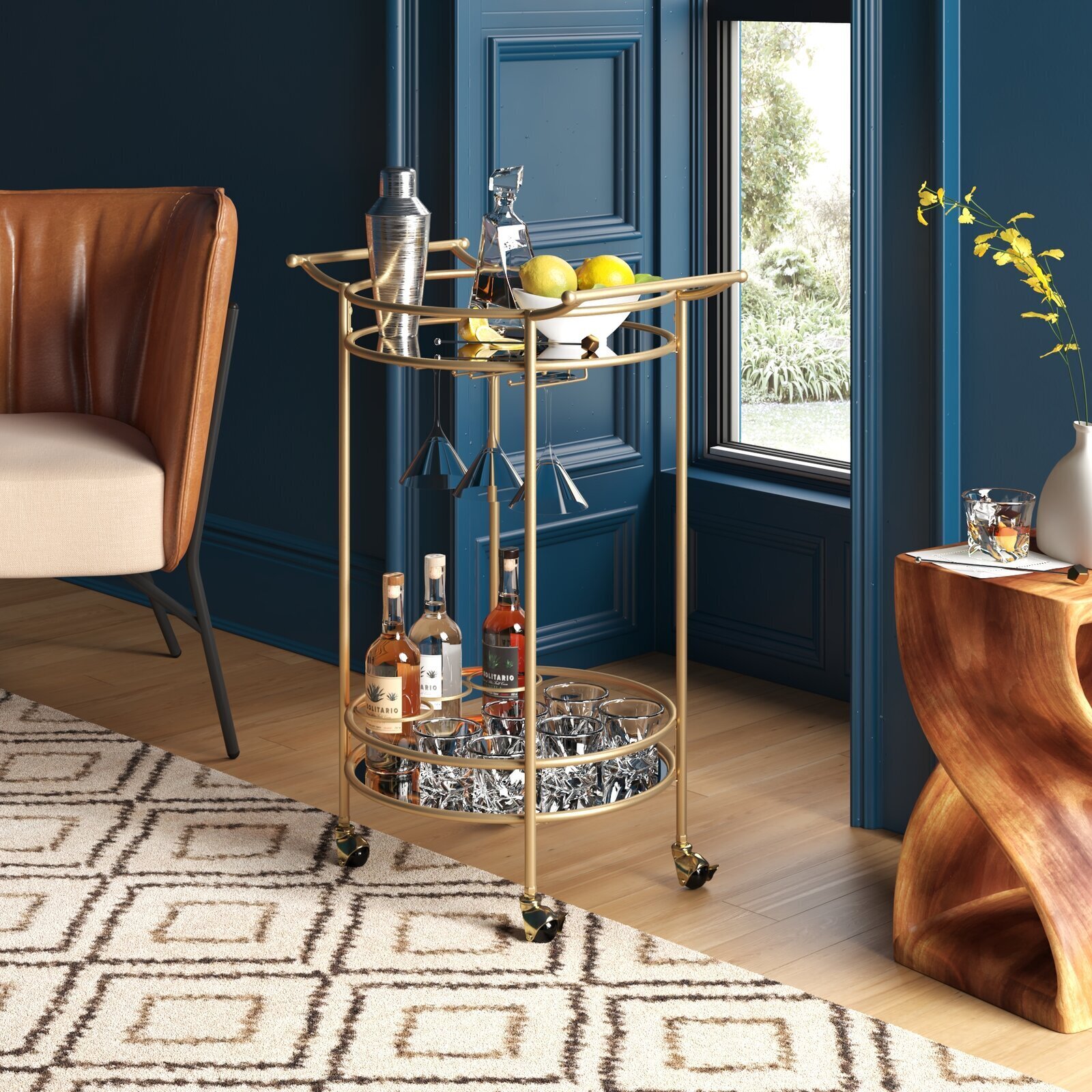 Round Bar Cart