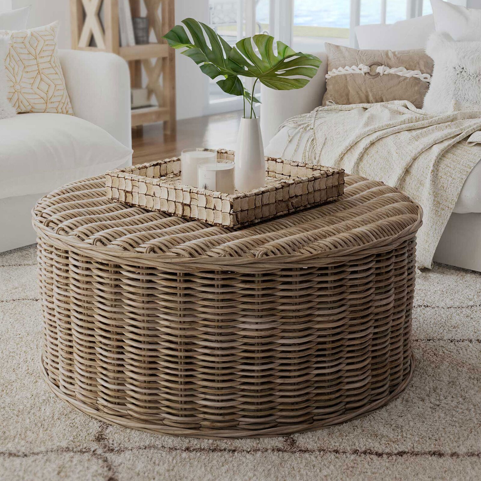 Round Woven Coffee Table