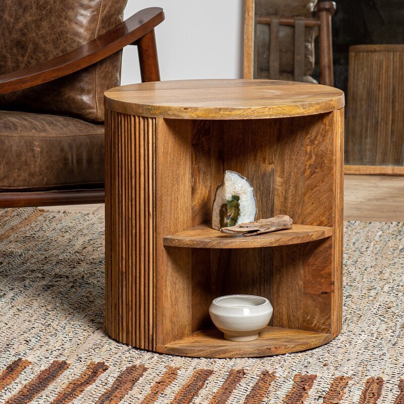 Round Drum End Table
