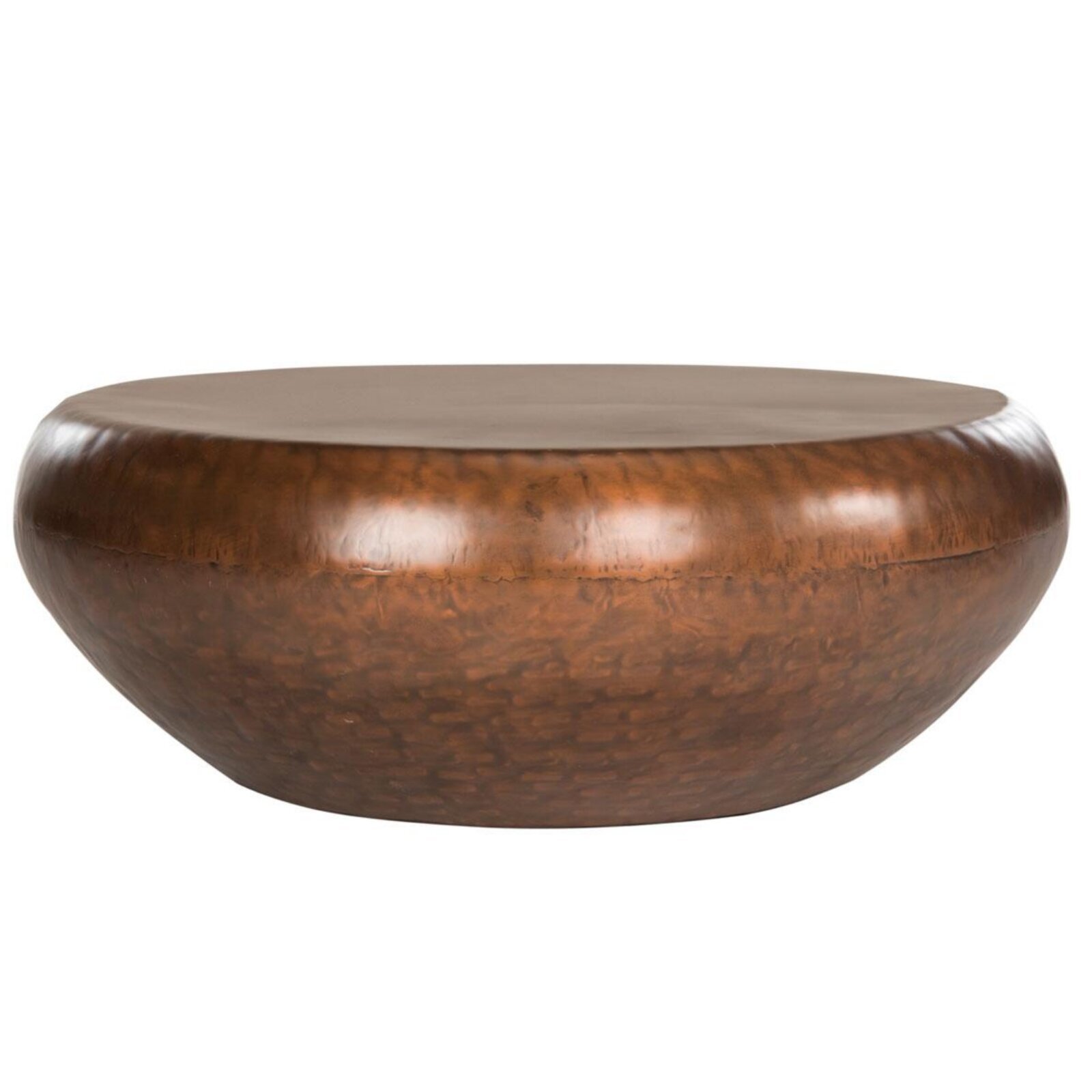 Round Hammered Copper Coffee Table