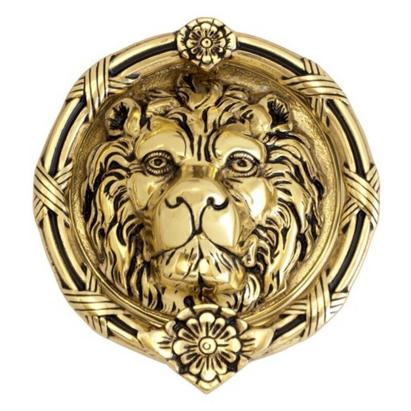 Round Lions Head Door Knocker