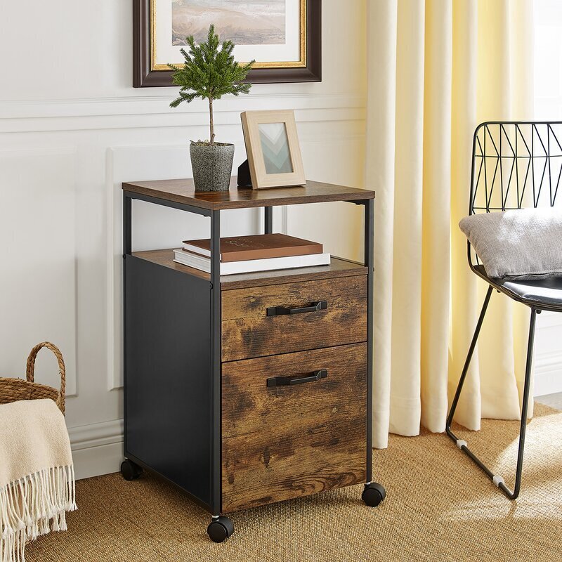Rustic brown filing cabinet