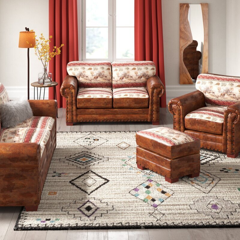 Rustic Country Living Room Furniture Set