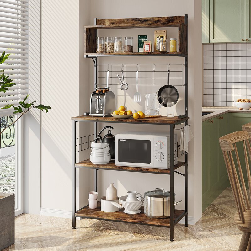 Rustic Country Microwave Baker’s Stand