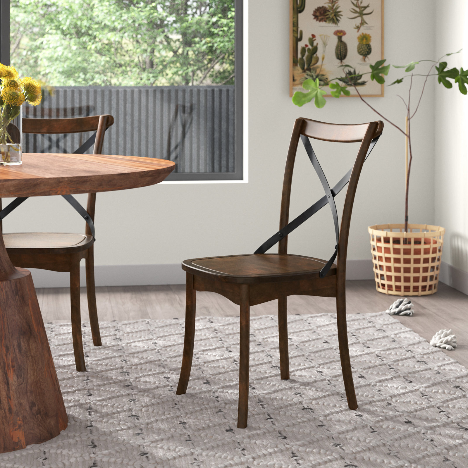 Rustic Cross Back Dining Chair