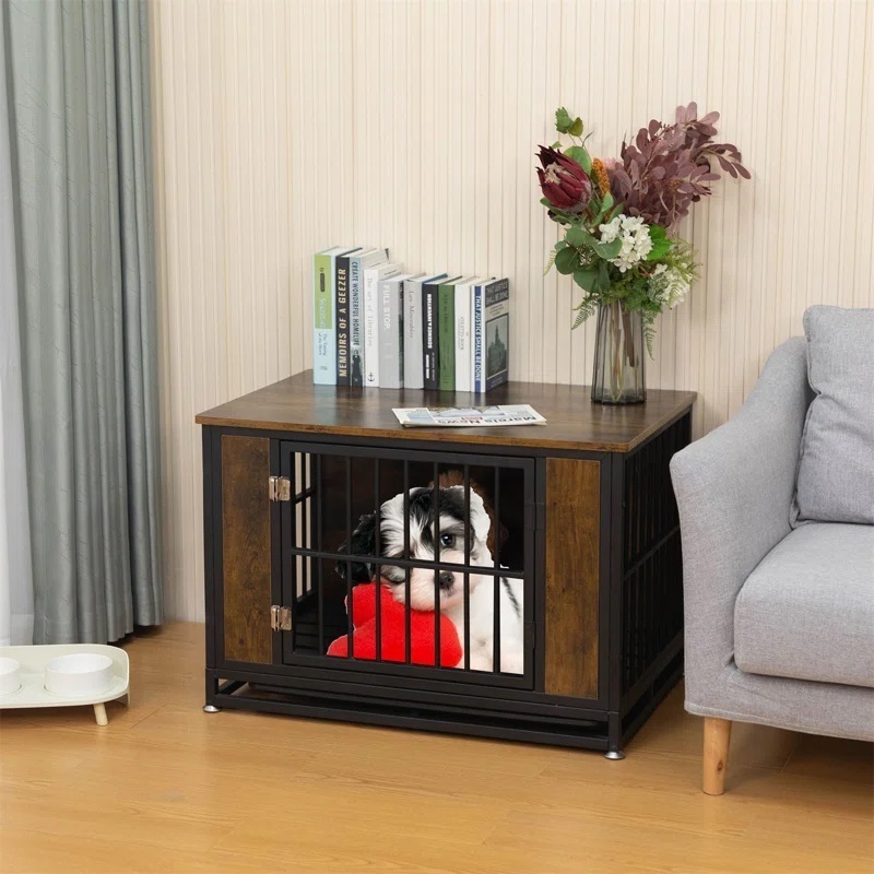 Rustic Dog Crate Table
