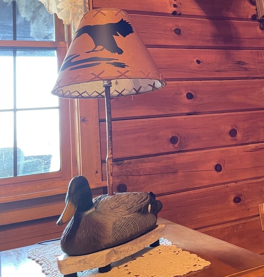 Rustic Duck Lamp