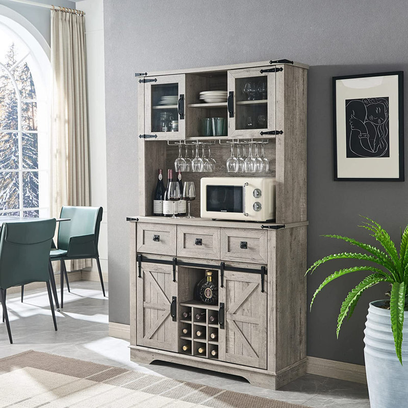 Rustic farmhouse bar cabinet