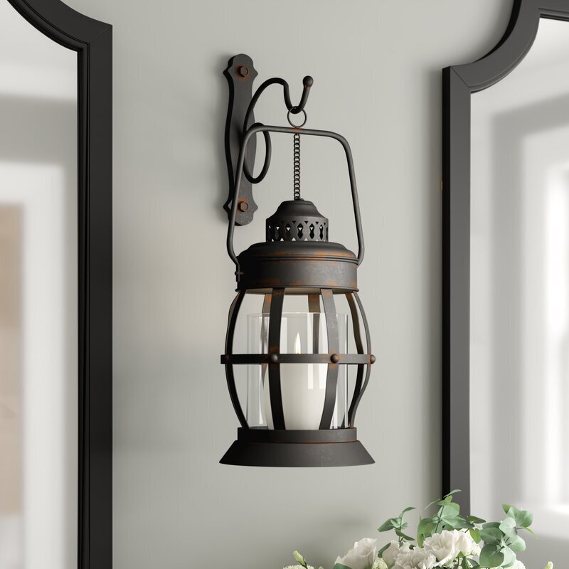 Rustic Lantern Sconce Indoor
