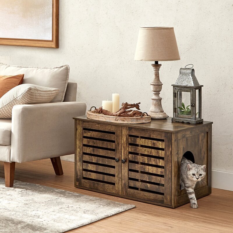 Rustic litter box cupboard
