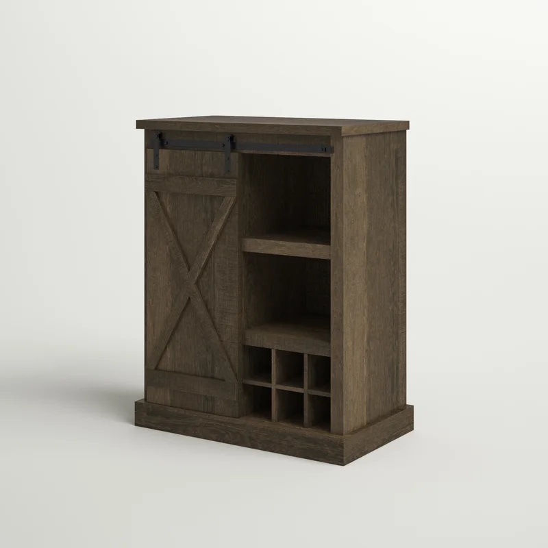 Rustic MDF hidden liquor cabinet