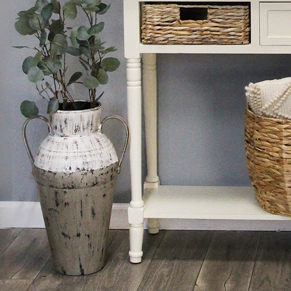 Rustic Metal Floor Vase