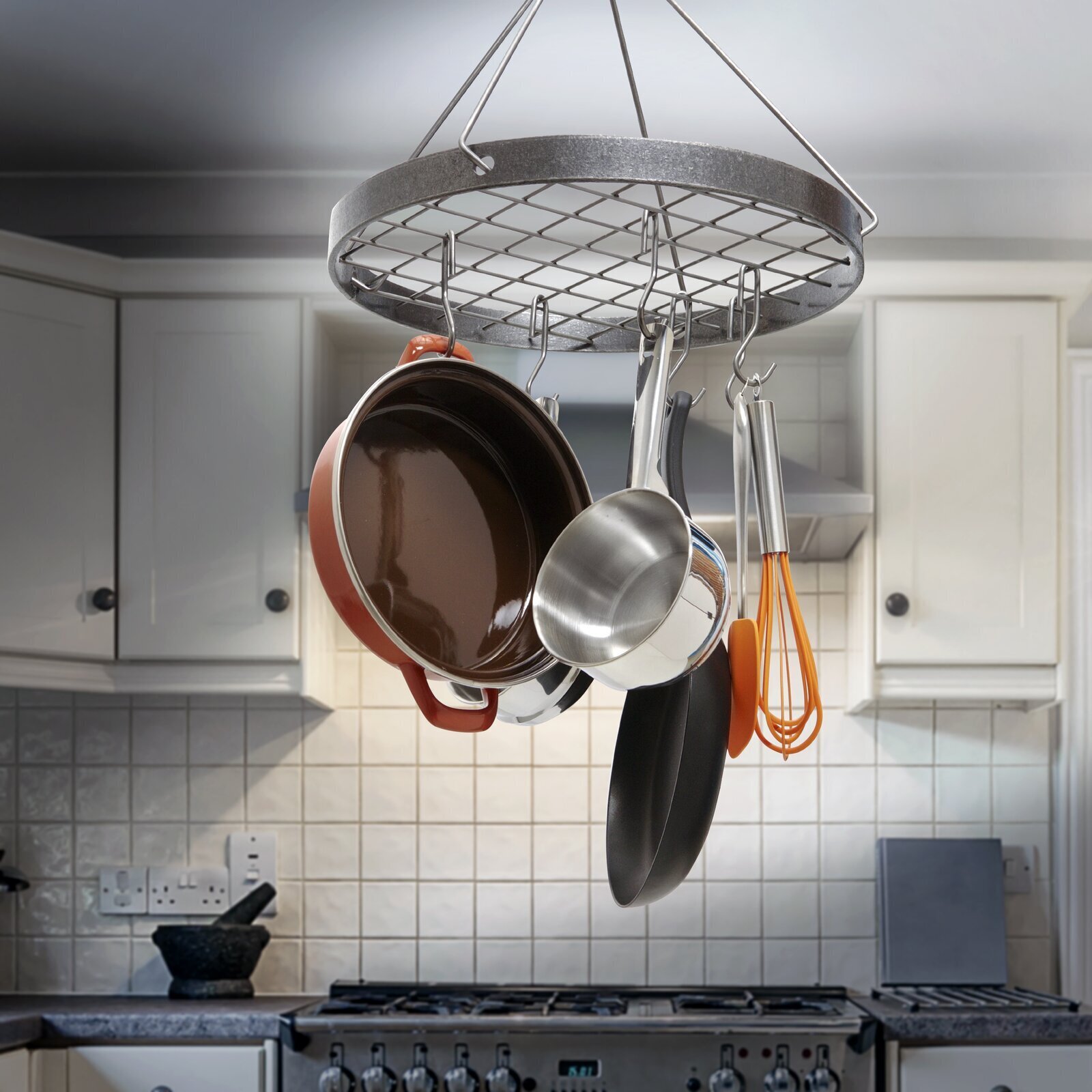 Rustic Round Hanging Pot Rack
