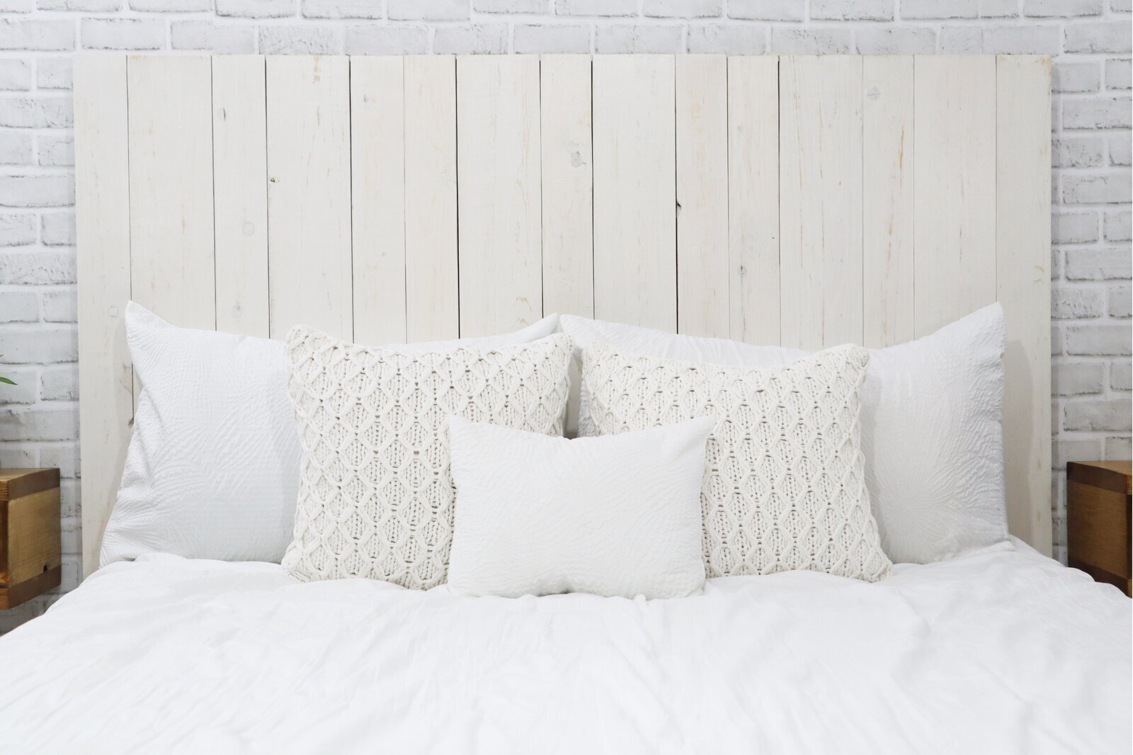 Rustic Wood Plank Wall Mount Headboard