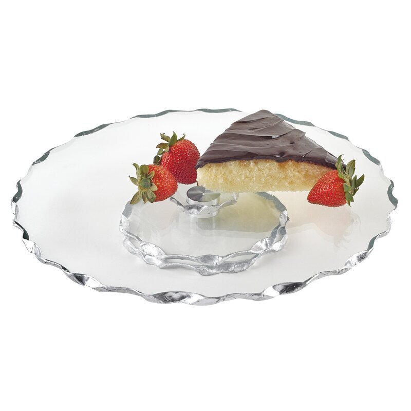 Scalloped Edge Glass Lazy Susan for Dining Table