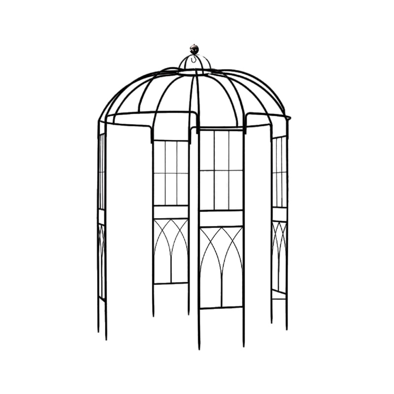 Scendor 106.7" H X 81.5" W Iron Garden Arbor,Rose Garden Gazebo for Outdoor Wedding Arches Ceremony