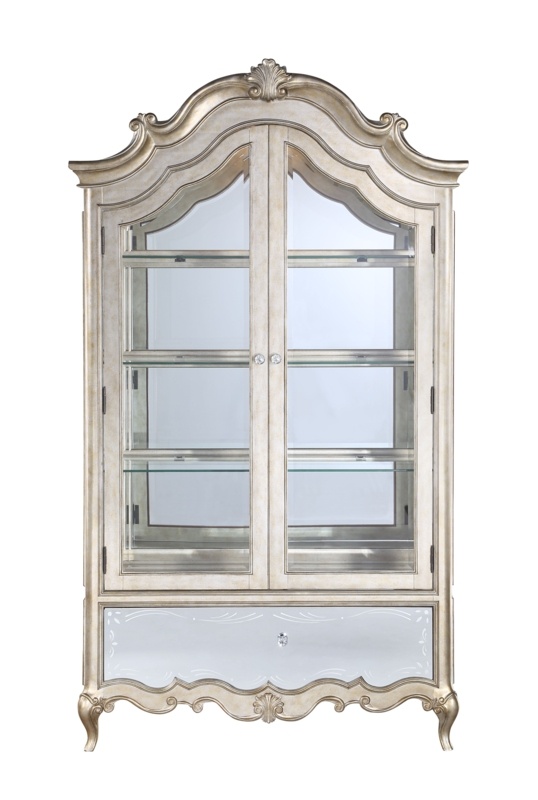 Scriber 51'' Wide Mirrored Back China Cabinet with Lighting