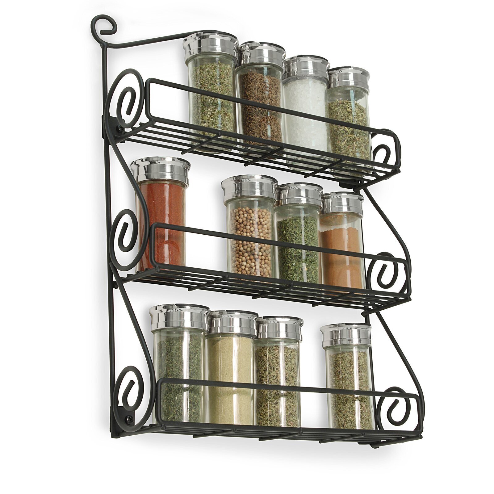 Scrolled Decorative Wall Spice Rack