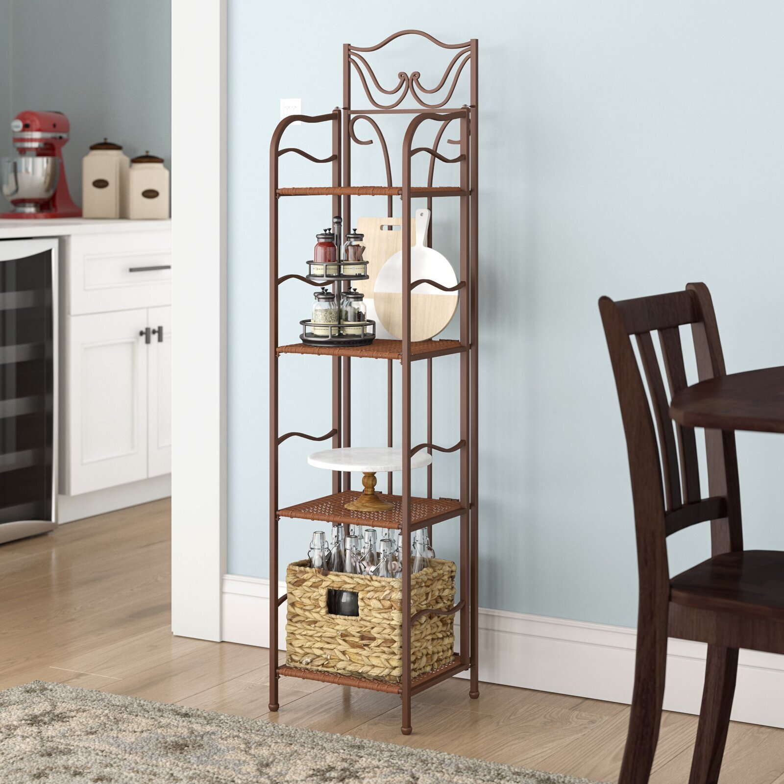 Scrollwork Narrow Bakers Rack