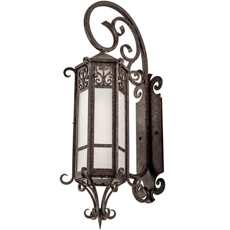 Scrollwork Rustic Lantern Wall Sconce 