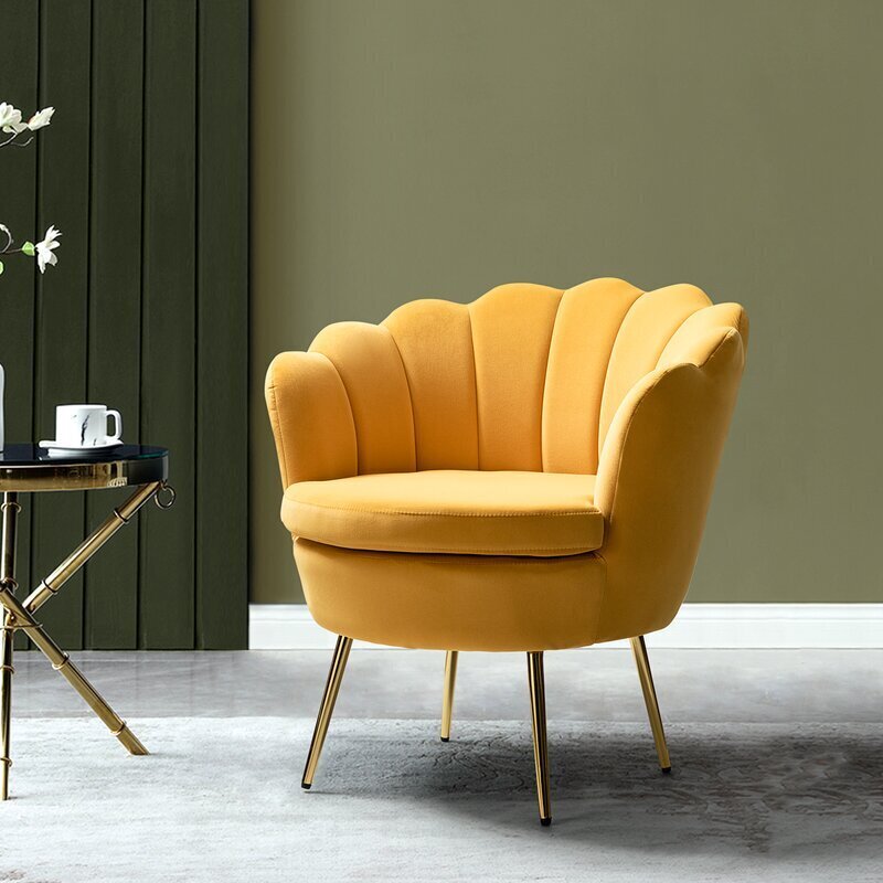 Seashell upholstered barrel chair