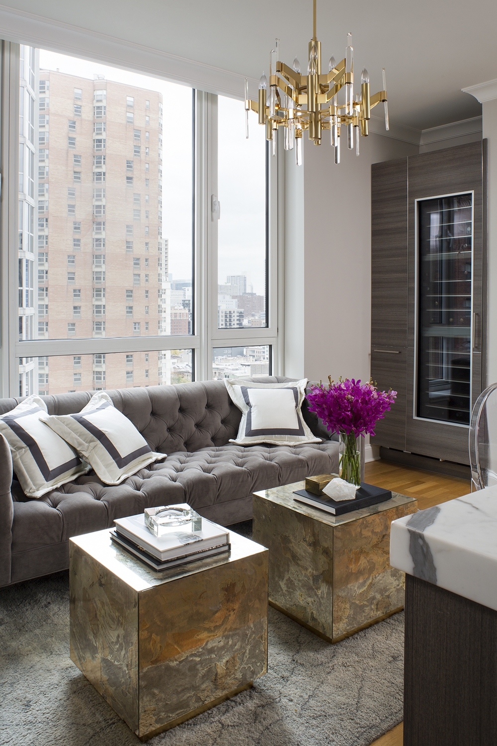 Seating area with bold accents
