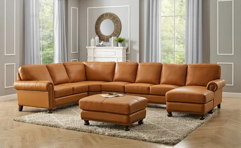 Nailhead Sectional Sofa