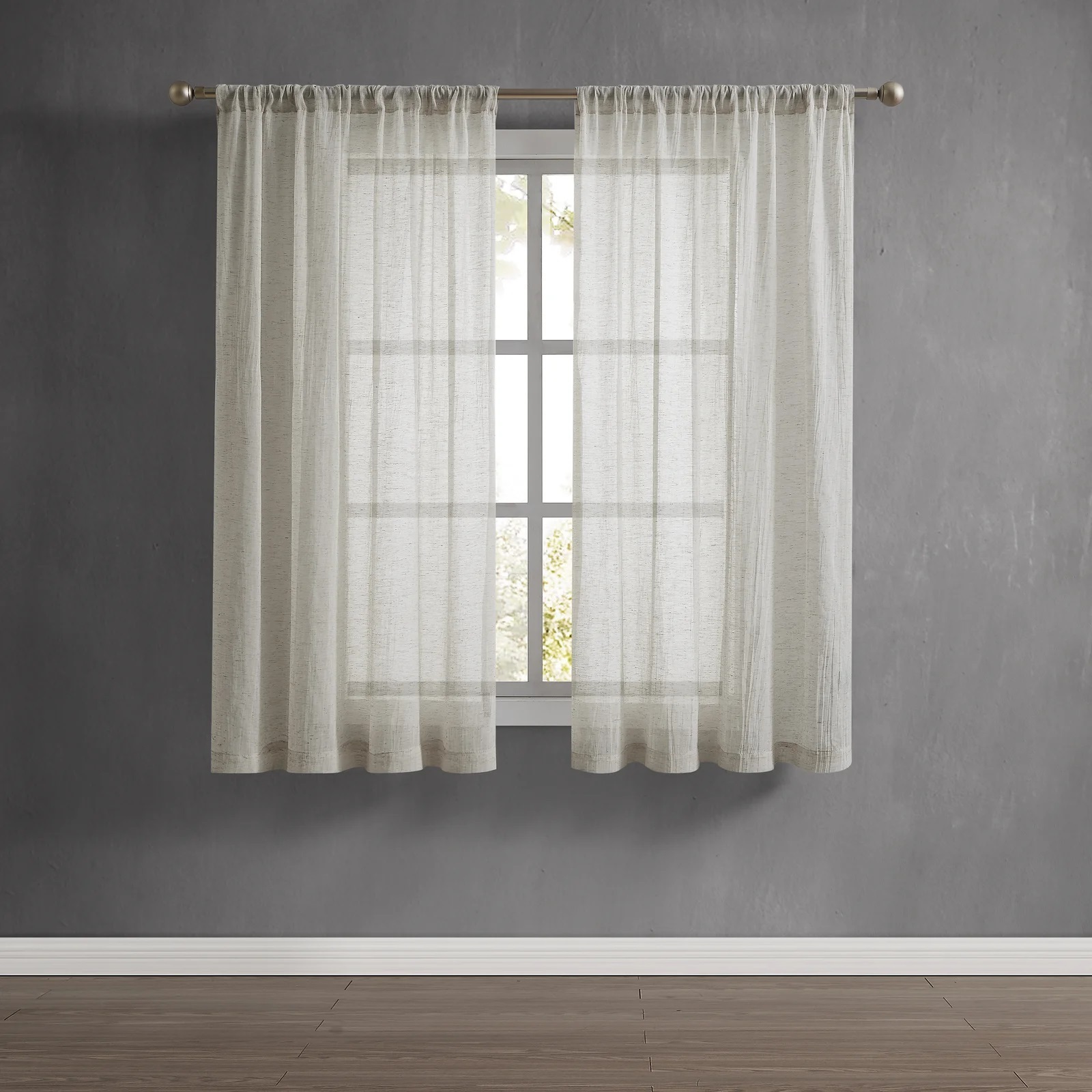 Semi sheer French linen curtains