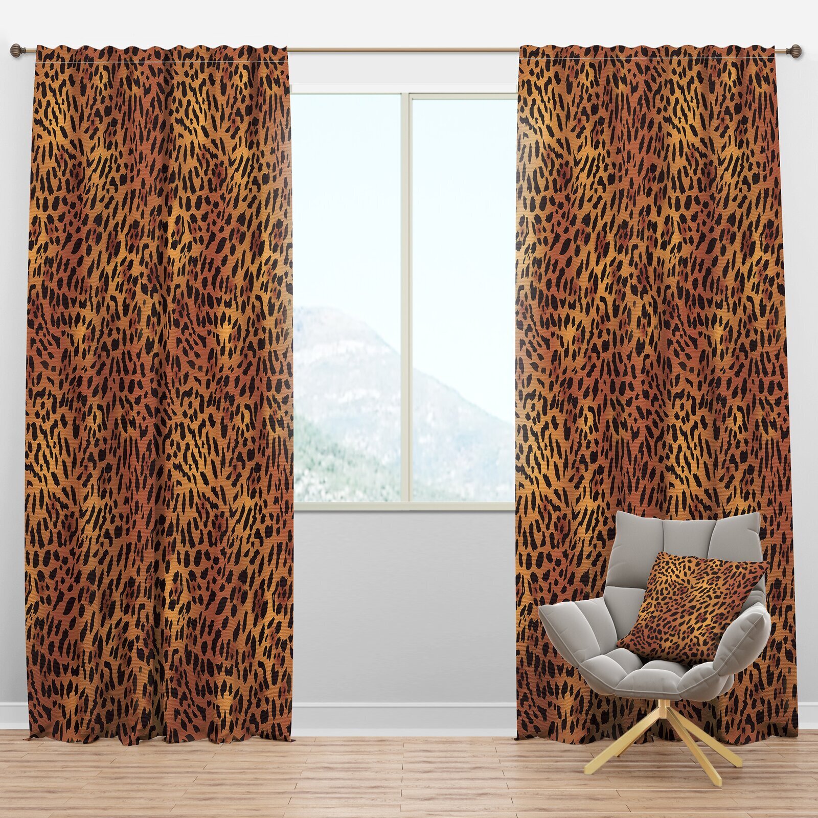 Semi sheer Leopard Curtain