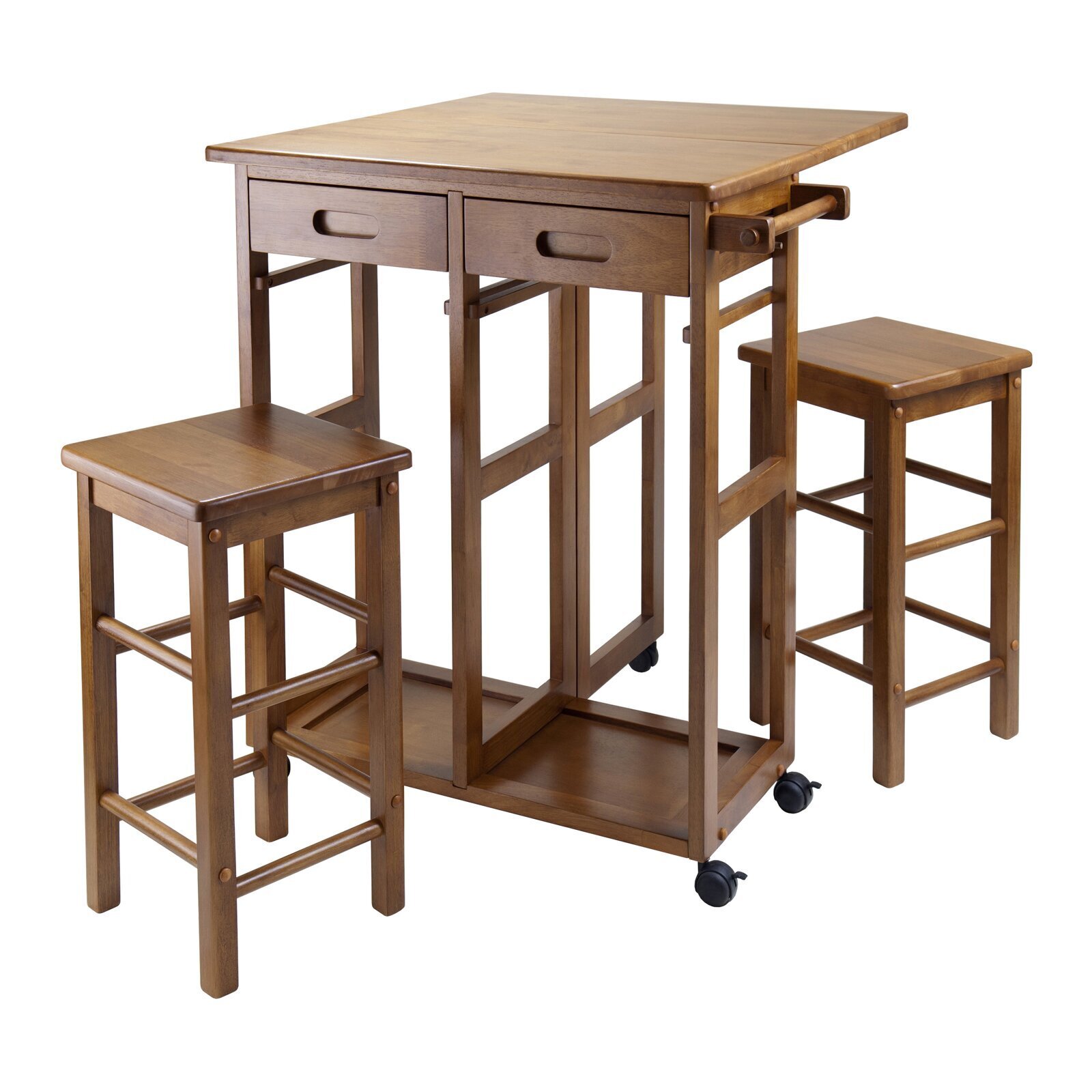 Set of Chairs and Desk with Drop Leaf Wings