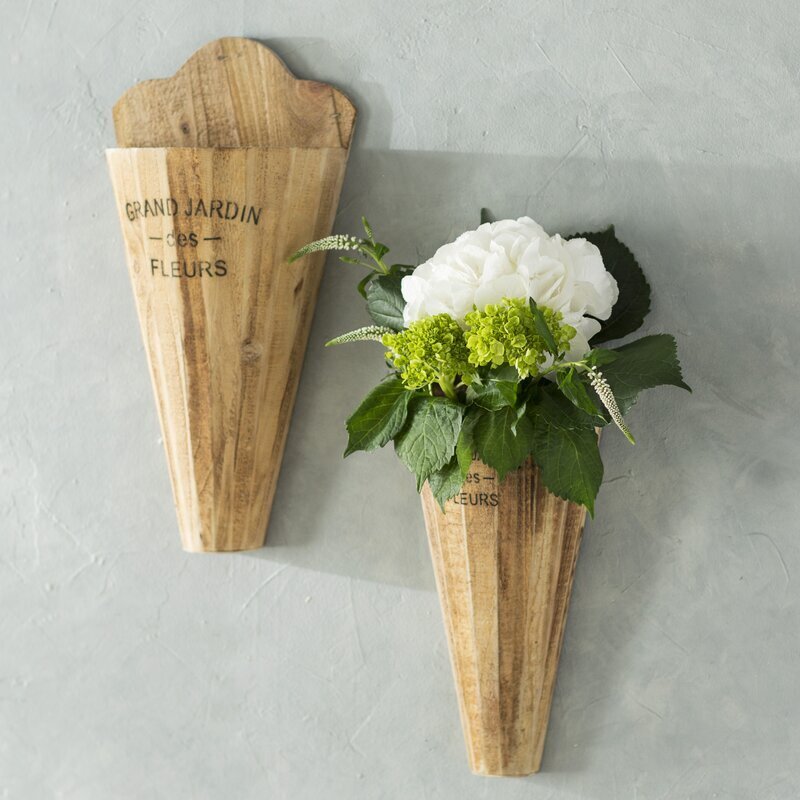 Set of Chic Tapering Wood Vases