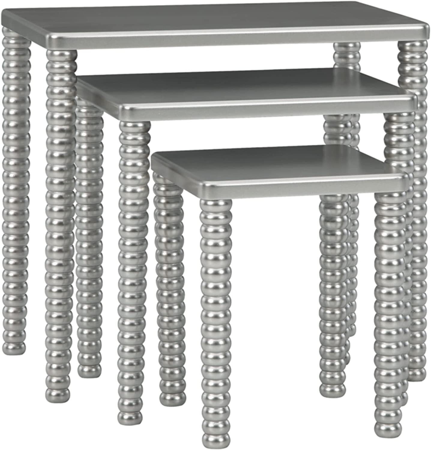 Set of Three Chrome Nesting Tables 