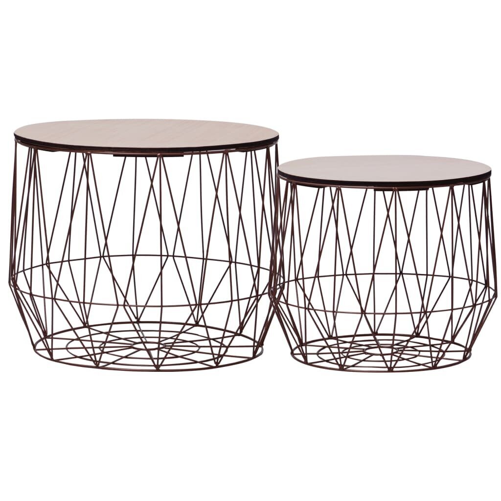 Set of Two Nesting Copper Coffee Tables