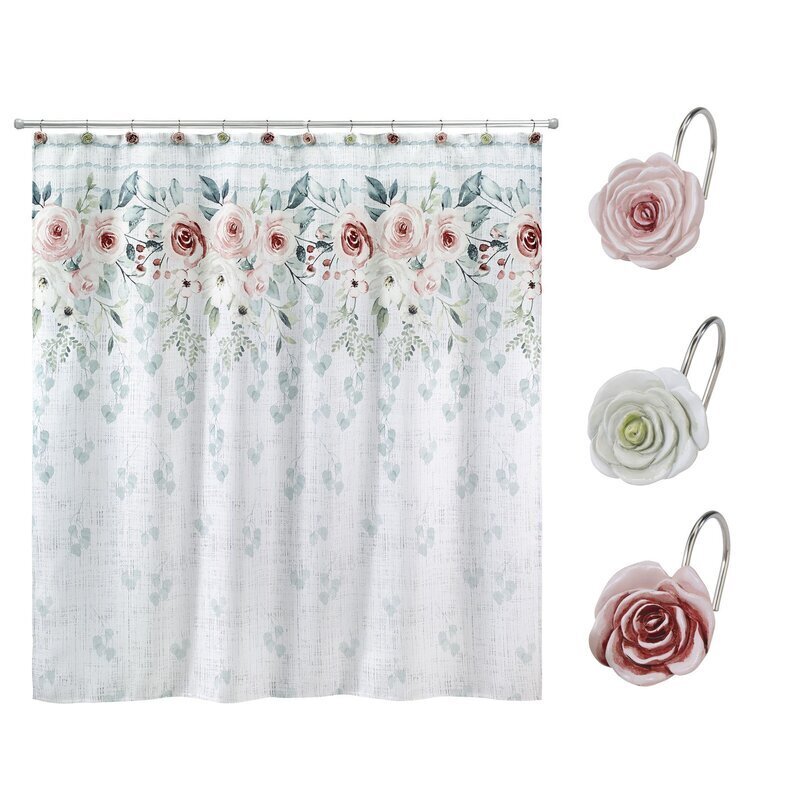 Shabby chic shower curtain hooks
