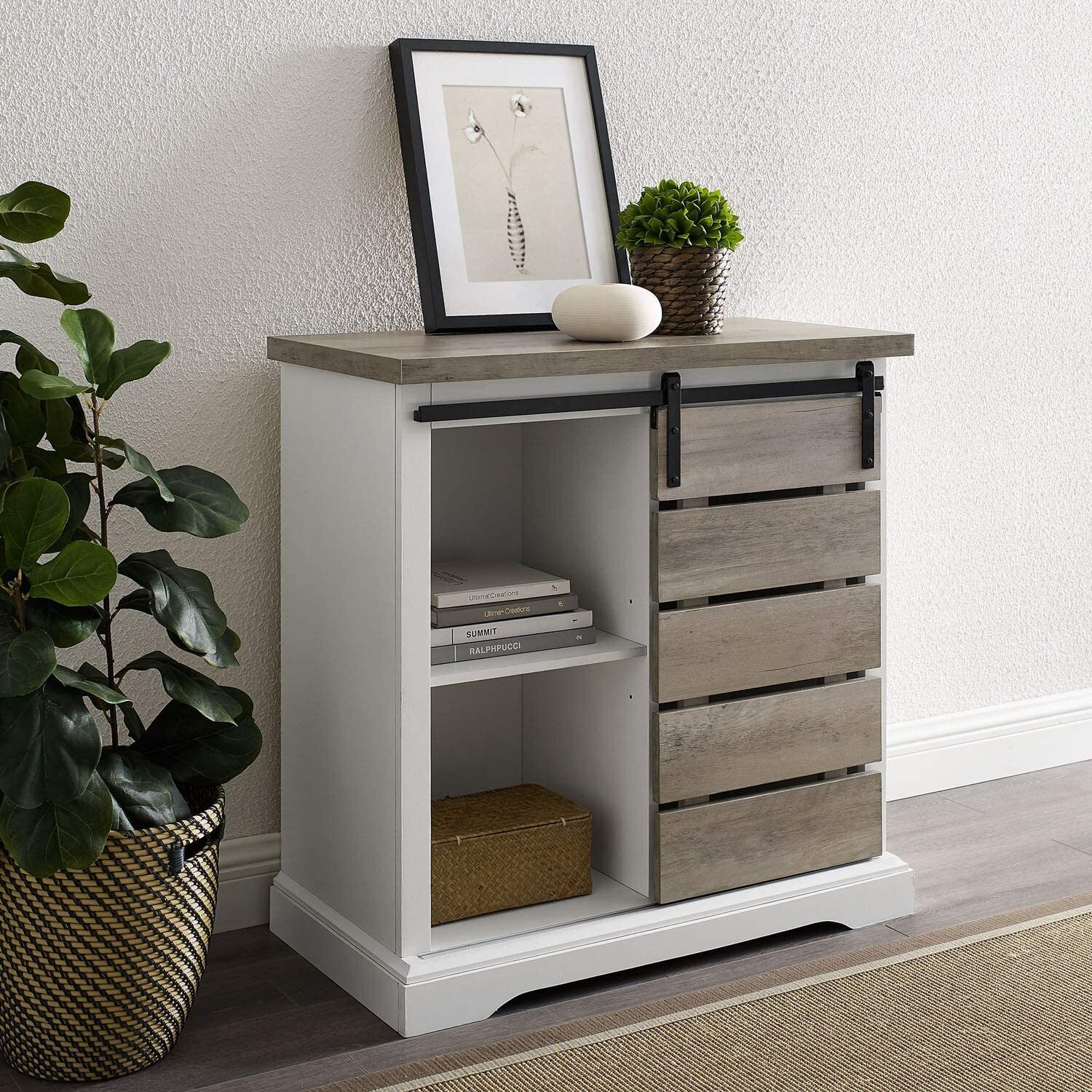 Short Single Sliding Door Bookcase