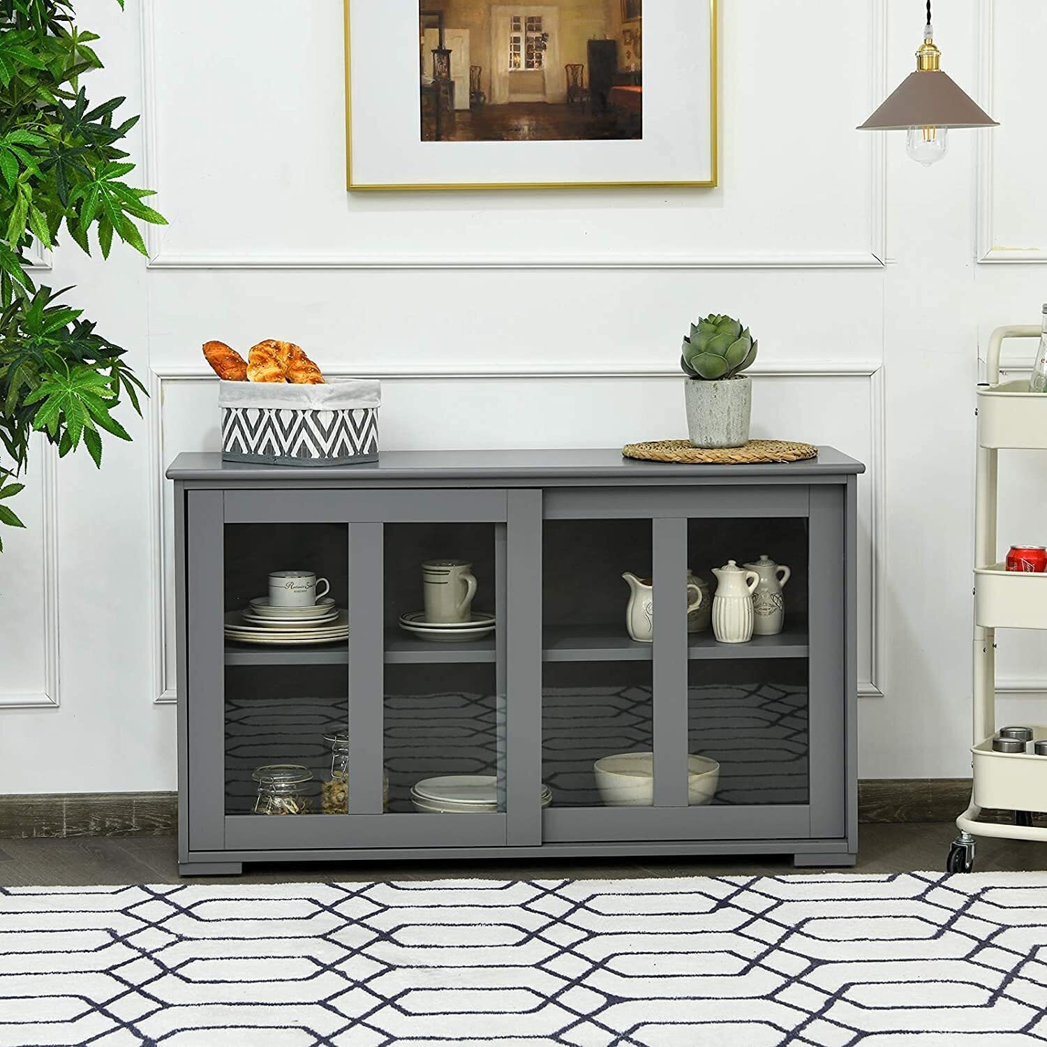 Sideboard style Bookshelf With Sliding Doors