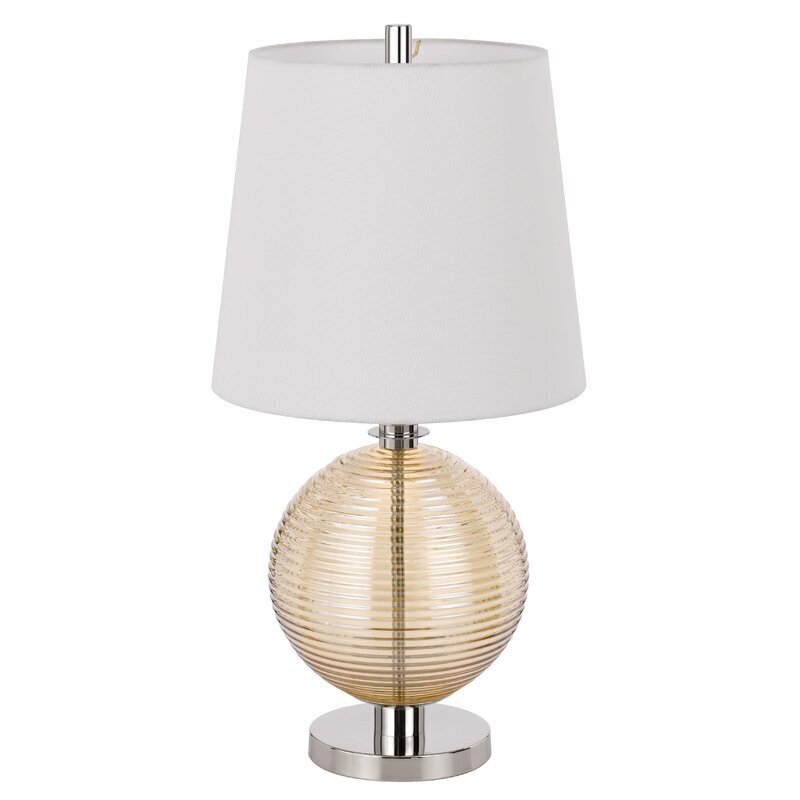 Silver and amber glass lamps