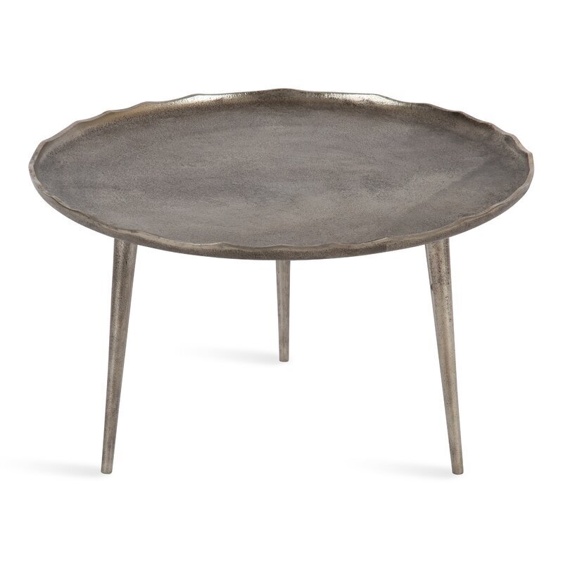 Silver metal coffee table