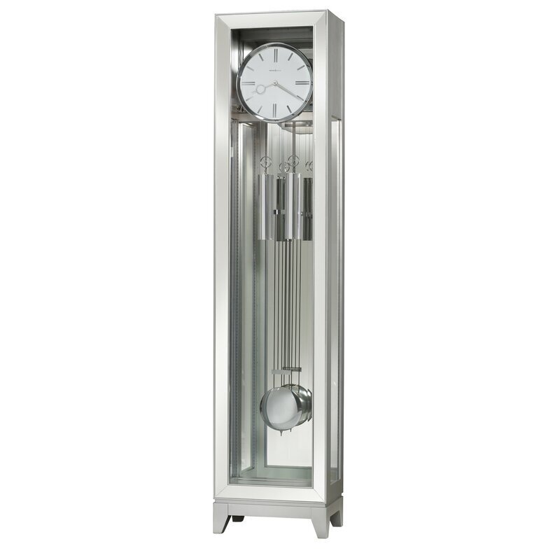 Silver modern floor clock