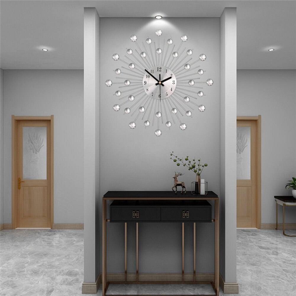 Silver Starburst Wall Clock