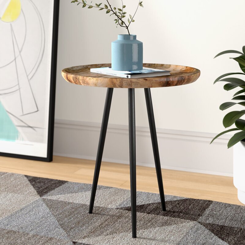 Simple and Rustic Three Legged End Table